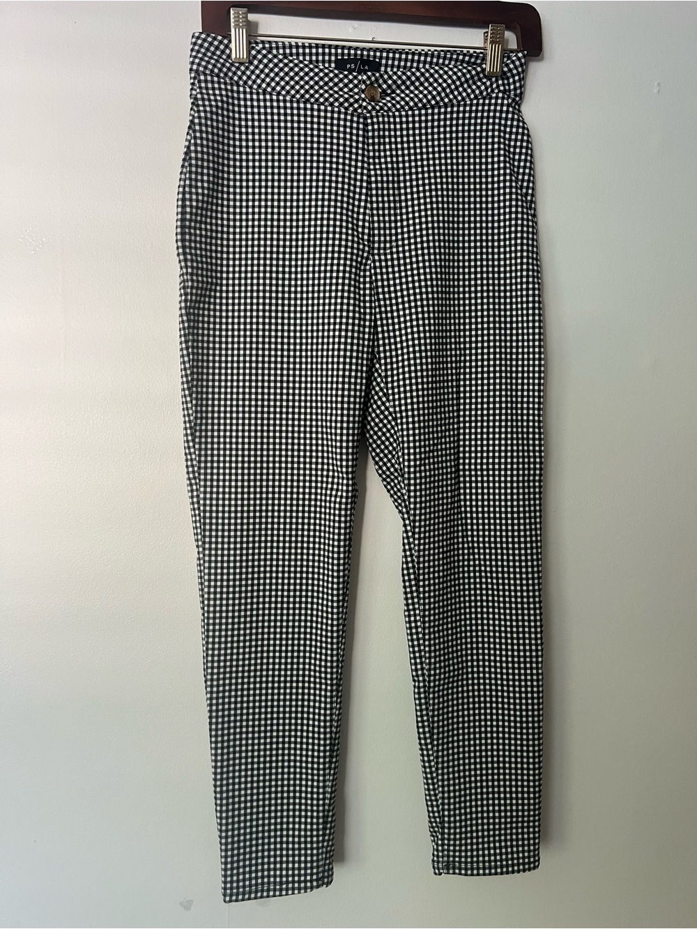 PS/LA Black/White check Gingham Pants, women’s S, office casual dressy straight